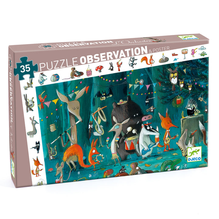 Djeco The Orchestra Puzzle Observation and Poster Djeco Puzzles at Little Earth Nest Eco Shop