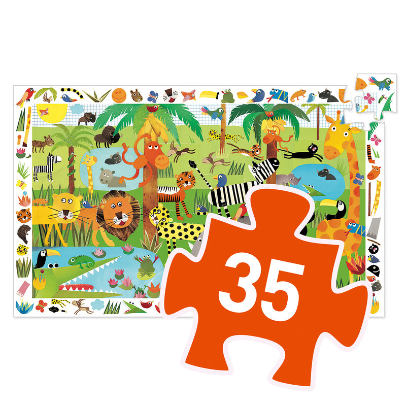 Djeco Jungle Observation Puzzle 35 Piece Djeco Puzzles at Little Earth Nest Eco Shop Geelong Online Store Australia