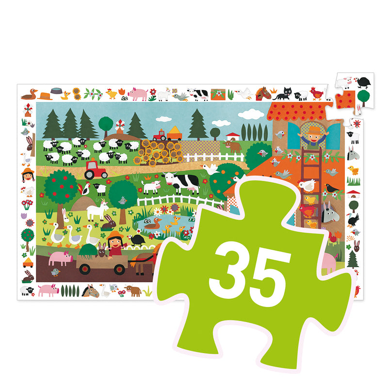 Djeco Farm Observation Puzzle 35 Piece Djeco Puzzles at Little Earth Nest Eco Shop Geelong Online Store Australia