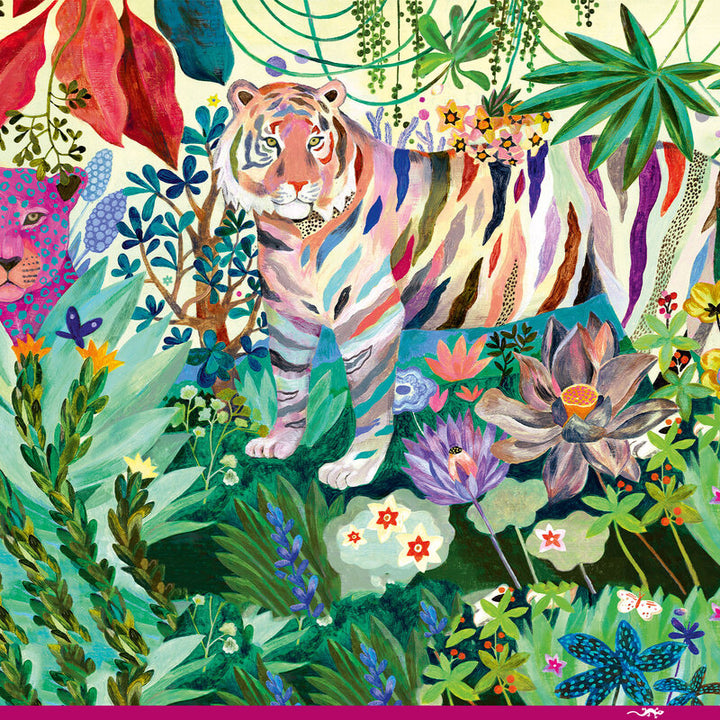 Djeco Rainbow Tigers Puzzle and Poster Set 1000 Piece Djeco Puzzles at Little Earth Nest Eco Shop