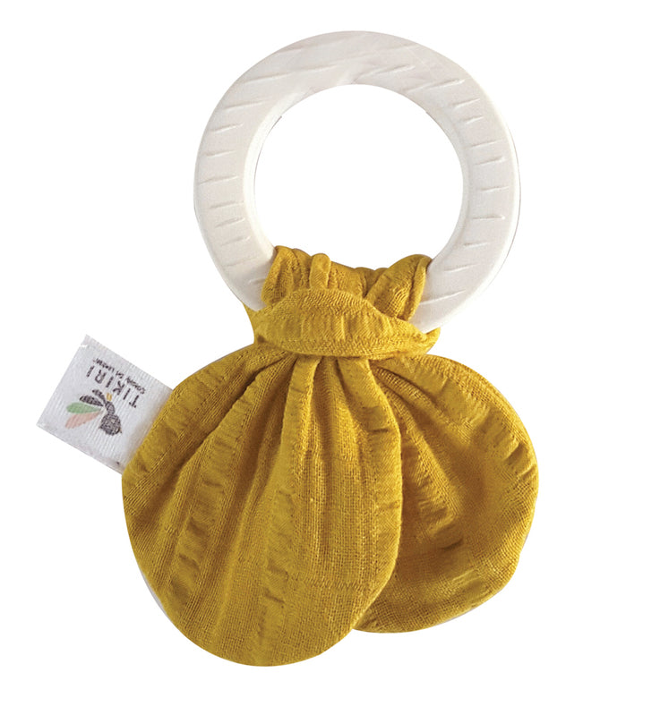 Tikiri Baby Teething Ring Tikiri Baby Activity Toys Mustard at Little Earth Nest Eco Shop Geelong Online Store Australia