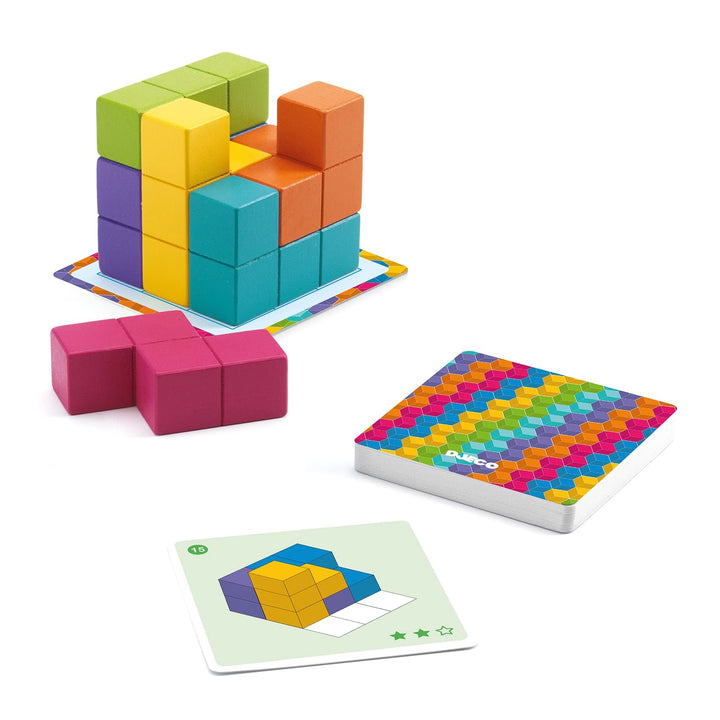 Djeco Cubissimo Wooden Cube Puzzle Djeco Puzzles at Little Earth Nest Eco Shop
