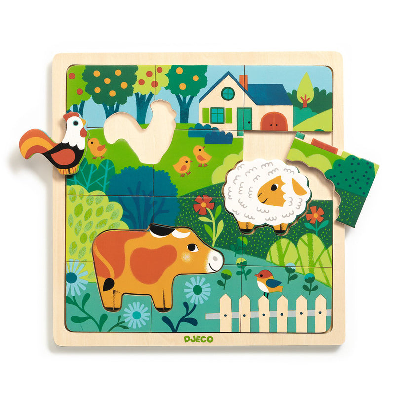 Djeco Farm Puzzle Djeco Baby Puzzles at Little Earth Nest Eco Shop Djeco Farm Puzzle Geelong Online Store Australia