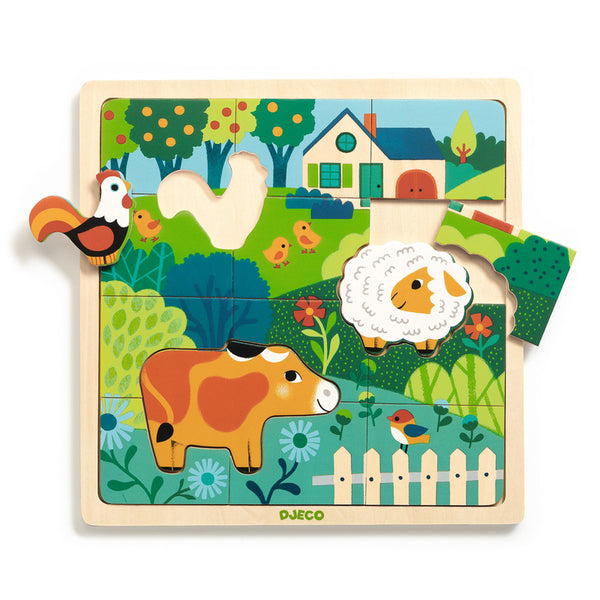 Djeco Farm Puzzle Djeco Baby Puzzles at Little Earth Nest Eco Shop Djeco Farm Puzzle Geelong Online Store Australia