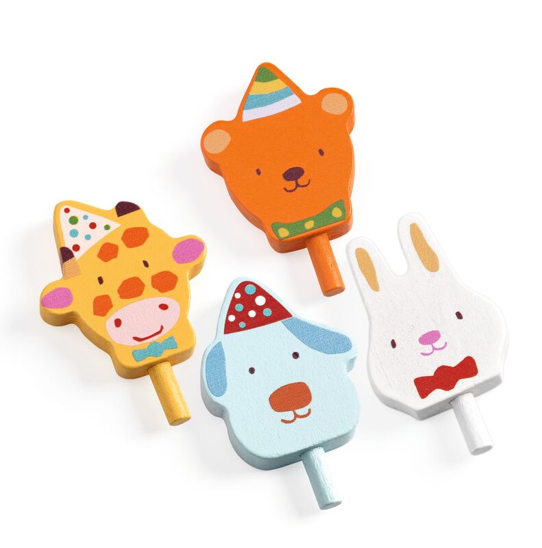 Djeco Rainbow Wooden Toy Birthday Cake with Candles Djeco Pretend Play at Little Earth Nest Eco Shop Djeco Rainbow Wooden Toy Birthday Cake with Candles Geelong Online Store Australia