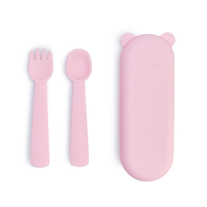 We Might Be Tiny Feedie Fork and Spoon Set We Might Be Tiny General Baby Pink at Little Earth Nest Eco Shop