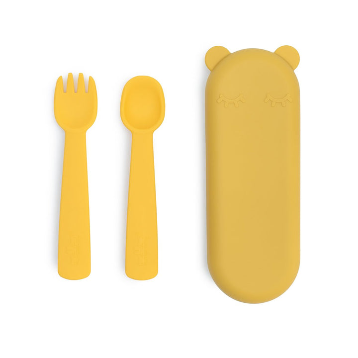 We Might Be Tiny Feedie Fork and Spoon Set We Might Be Tiny General Yellow at Little Earth Nest Eco Shop