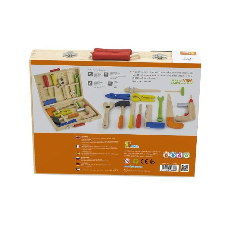 Viga Toys Wooden Tool Set Suitcase Viga Toys Wooden Toys at Little Earth Nest Eco Shop Geelong Online Store Australia