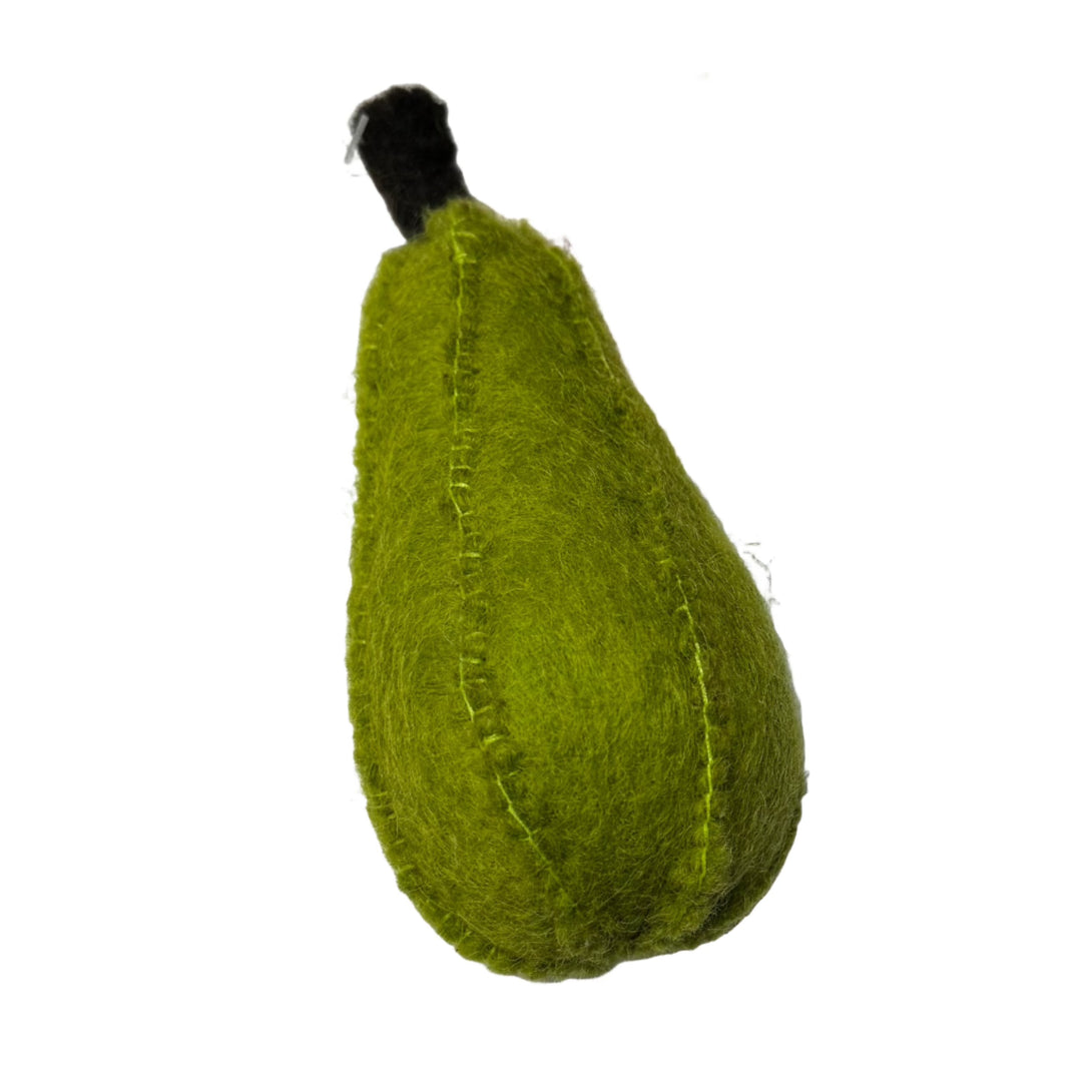 Felt Fruit Papoose Toys Pretend Play Whole Pear at Little Earth Nest Eco Shop Geelong Online Store Australia