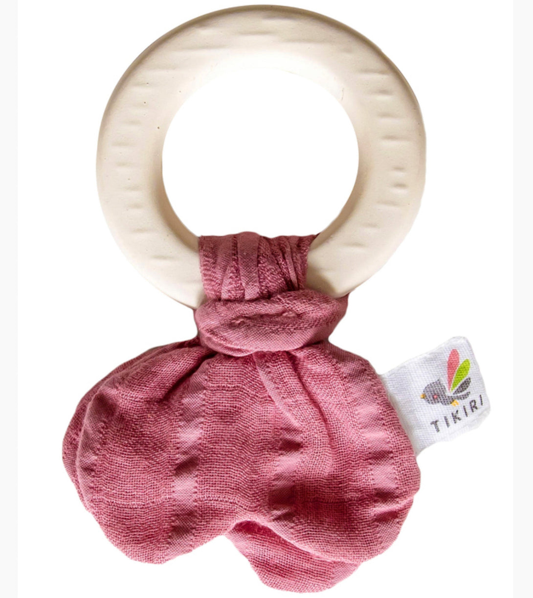 Tikiri Baby Teething Ring Tikiri Baby Activity Toys Dusty Pink at Little Earth Nest Eco Shop Geelong Online Store Australia