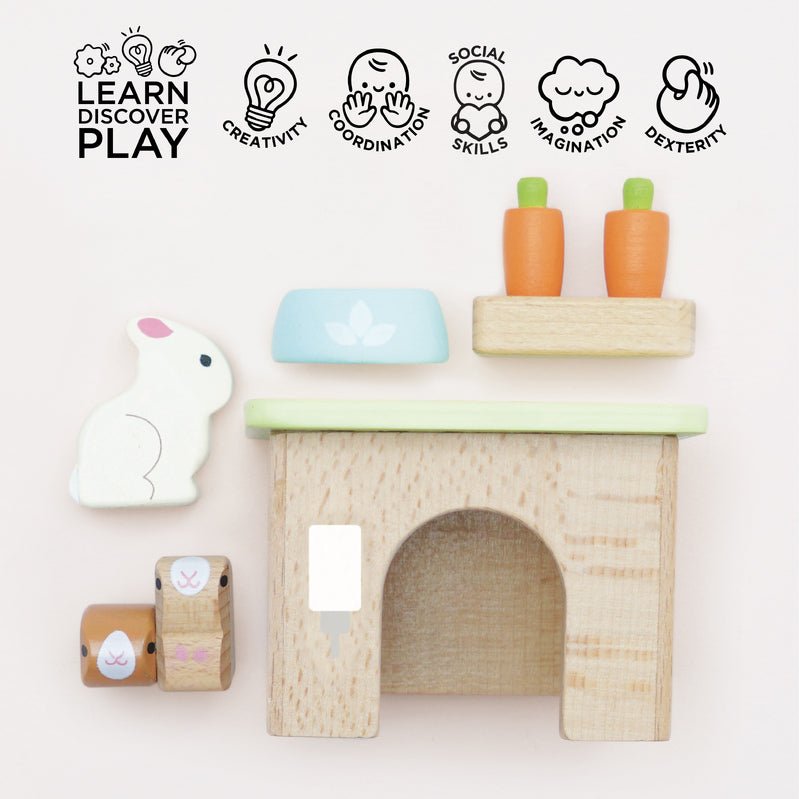 Le Toy Van Guinea Pig and Bunny Set Le Toy Van Dollhouse Accessories at Little Earth Nest Eco Shop Geelong Online Store Australia