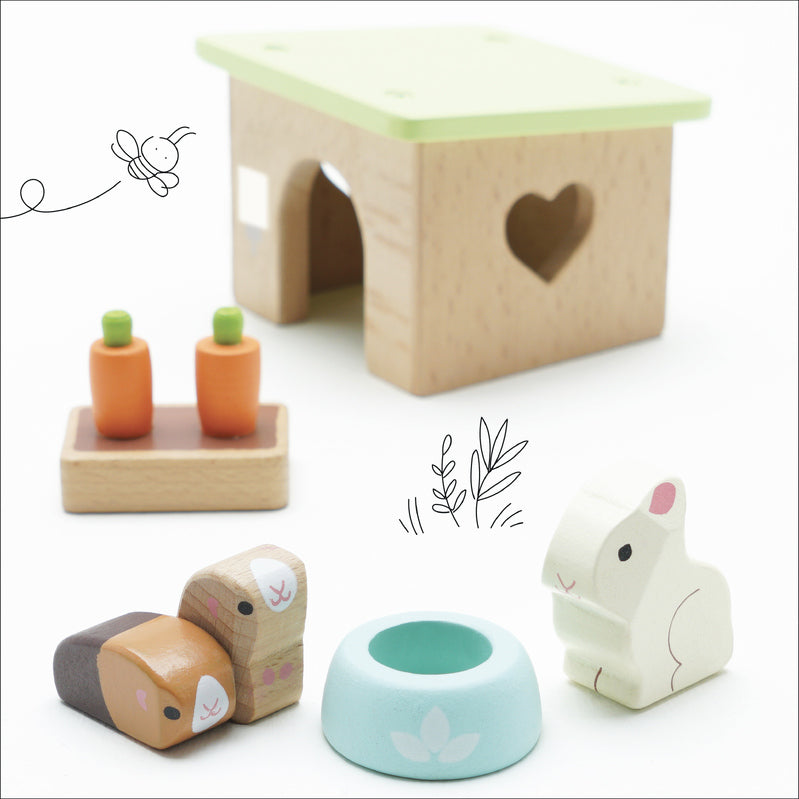 Le Toy Van Guinea Pig and Bunny Set Le Toy Van Dollhouse Accessories at Little Earth Nest Eco Shop Geelong Online Store Australia