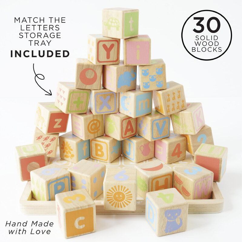 Le Toy Van ABC Wooden Blocks Le Toy Van Wooden Blocks at Little Earth Nest Eco Shop Geelong Online Store Australia