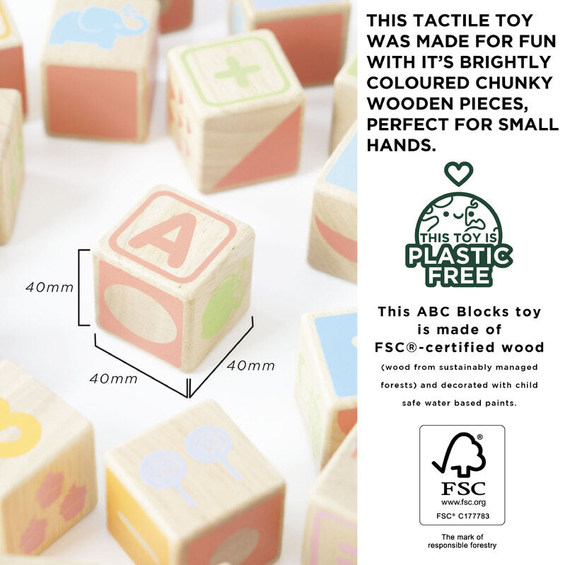 Le Toy Van ABC Wooden Blocks Le Toy Van Wooden Blocks at Little Earth Nest Eco Shop Geelong Online Store Australia
