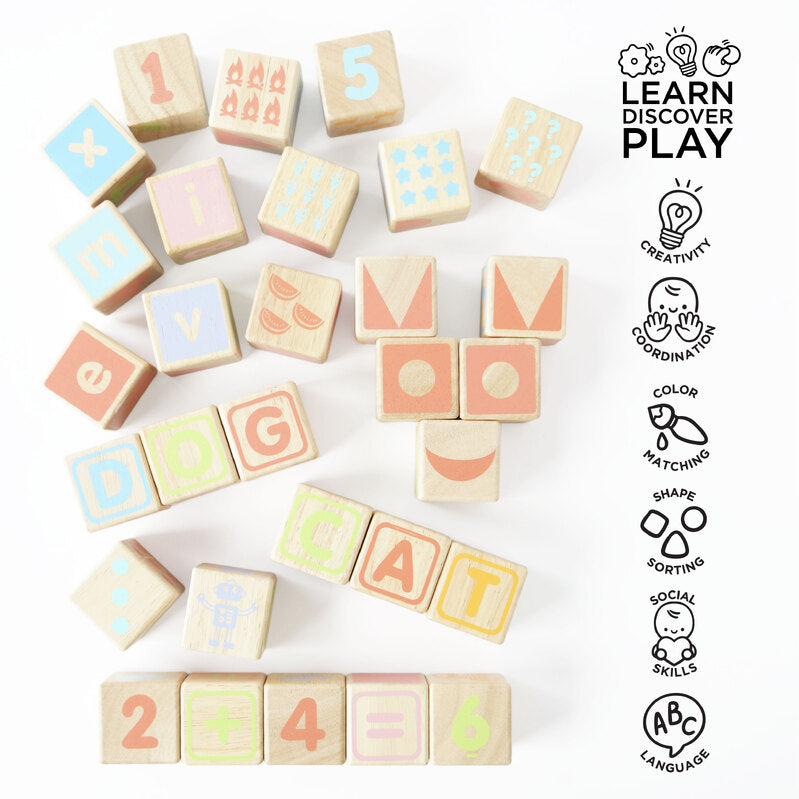 Le Toy Van ABC Wooden Blocks Le Toy Van Wooden Blocks at Little Earth Nest Eco Shop Geelong Online Store Australia