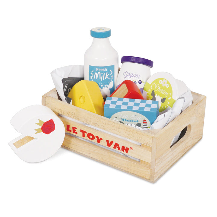 Le Toy Van Food In Wooden Crates Le Toy Van Toy Kitchens & Play Food Eggs and Dairy at Little Earth Nest Eco Shop
