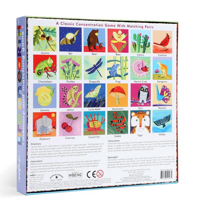Life on Earth Animal Memory and Match Game by Eeboo Eeboo Games at Little Earth Nest Eco Shop