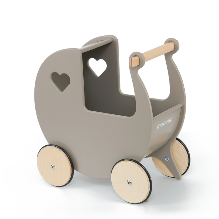 Moover Dolls Pram Moover Toys Pretend Play Grey at Little Earth Nest Eco Shop