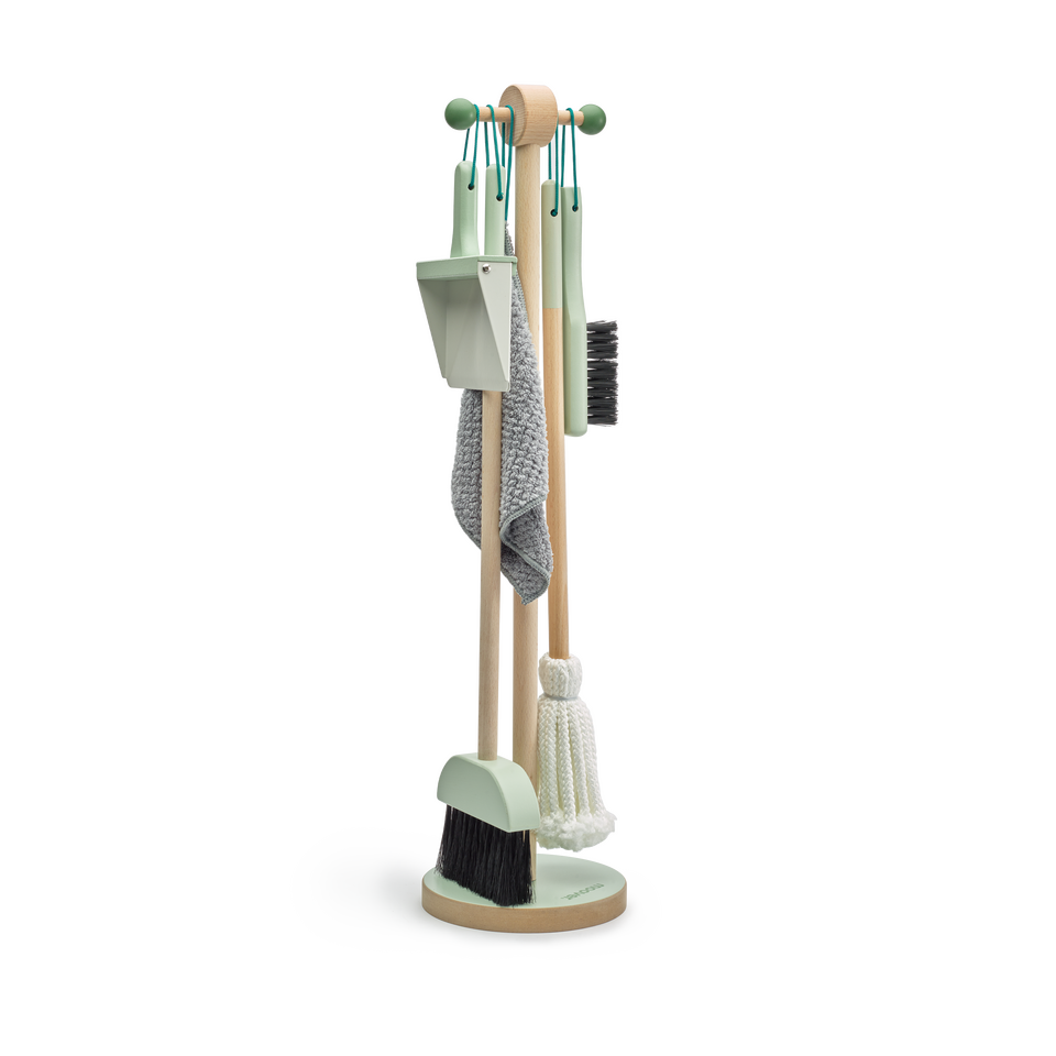 Wooden Toy Cleaning Set Little Earth Nest Activity Toys Green at Little Earth Nest Eco Shop Geelong Online Store Australia