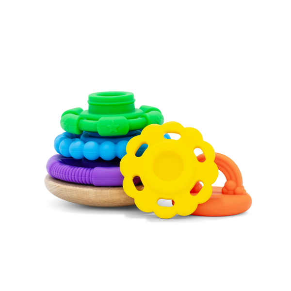 Jellystone Designs Silicone Rainbow Wobble Stacker Jellystone Designs Dummies and Teethers Rainbow at Little Earth Nest Eco Shop Jellystone Designs Silicone Wobble Stacker Geelong Online Store Australia