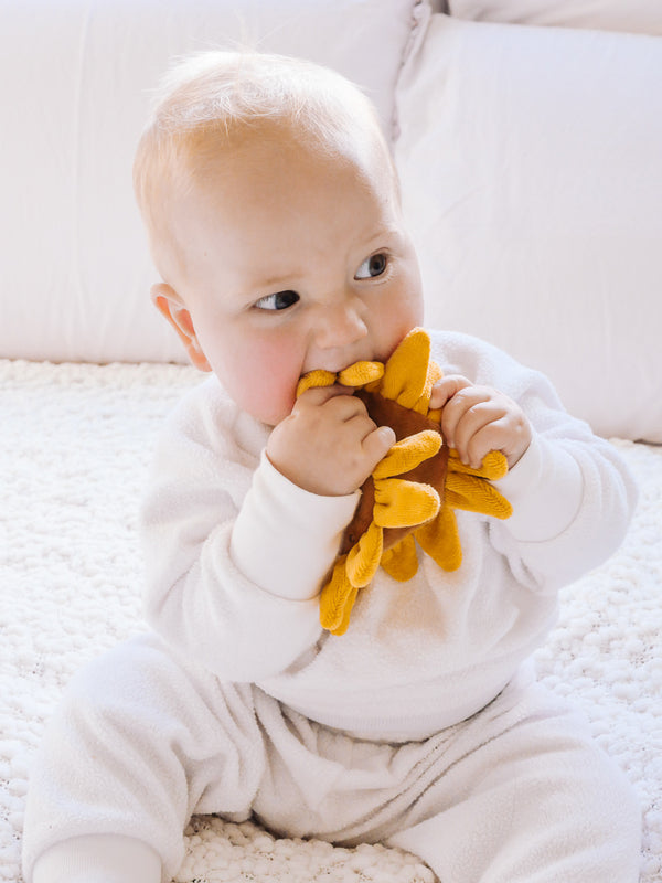 Sunflower Sensory Crinkle Toy for Babies by Tikiri Tikiri Baby Activity Toys at Little Earth Nest Eco Shop Sunflower Sensory Crinkle Toy for Babies by Tikiri Geelong Online Store Australia