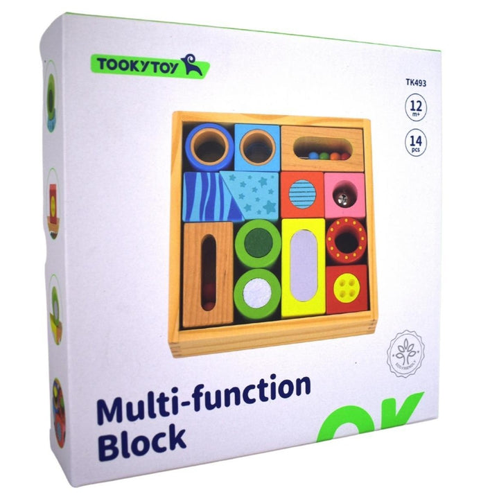 Multi Sensory Block by Tooky Toy Tooky Toy Wooden Blocks at Little Earth Nest Eco Shop