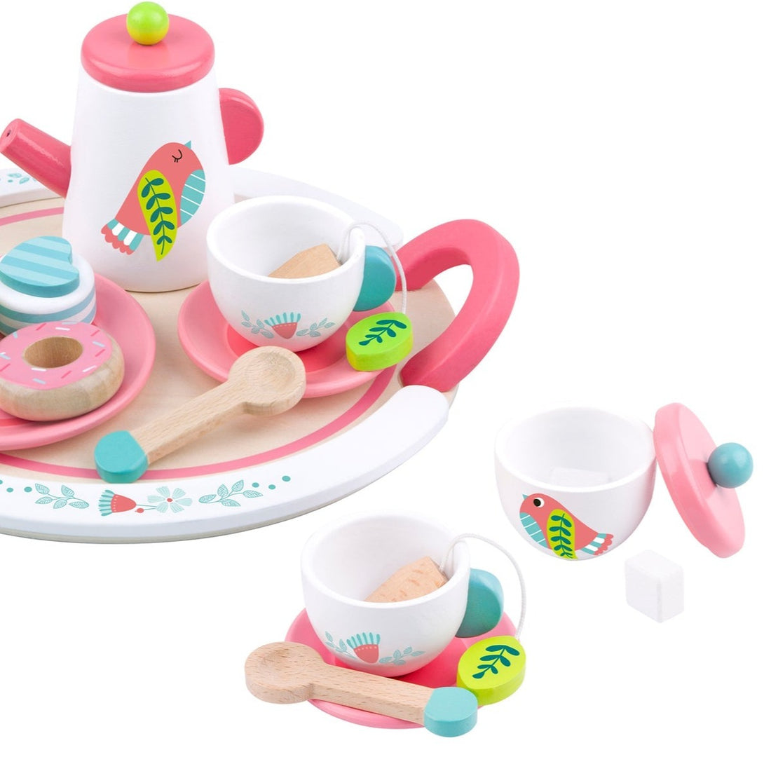 Tea Party Wooden Afternoon Tea Set by Tooky Toy Djeco Pretend Play at Little Earth Nest Eco Shop Geelong Online Store Australia