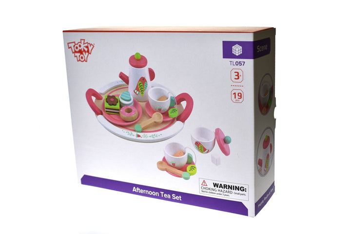 Tea Party Wooden Afternoon Tea Set by Tooky Toy Djeco Pretend Play at Little Earth Nest Eco Shop