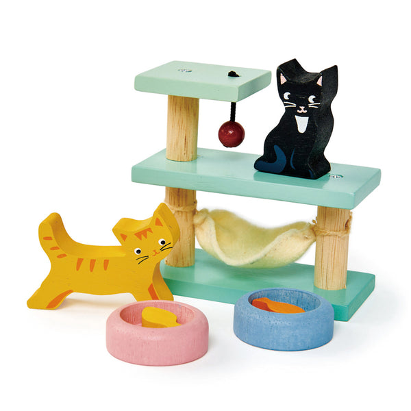 Pet Cat Set for Doll House by Tenderleaf Toys Tenderleaf Toys Dollhouse Accessories at Little Earth Nest Eco Shop Geelong Online Store Australia