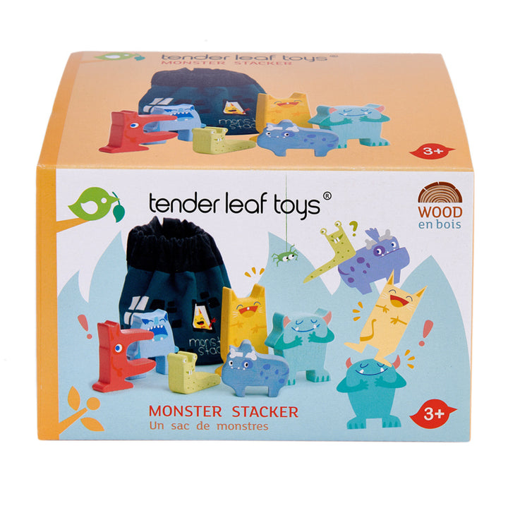 Monster Stacking Toys with Bag by Tenderleaf Toys Little Earth Nest at Little Earth Nest Eco Shop