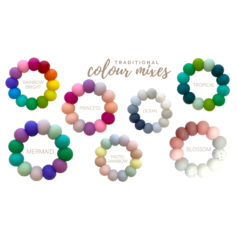 Nature Bubz Rainbow Wood and Silicone Teething Ring Nature Bubz Dummies and Teethers at Little Earth Nest Eco Shop Geelong Online Store Australia