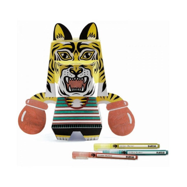 Djeco Arty Paper Mr Uppercut Paper Toy Kit Djeco Art and Craft Kits Mister Uppercut at Little Earth Nest Eco Shop Geelong Online Store Australia
