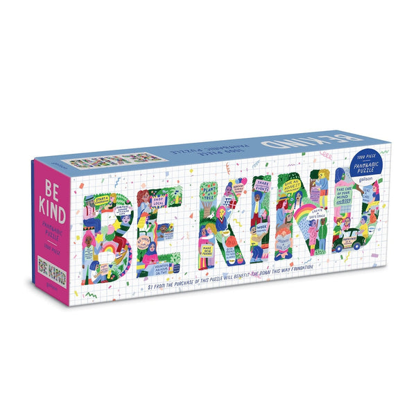 Be Kind 1000 Piece Panoramic Jigsaw Puzzle by Galison Galison Puzzles at Little Earth Nest Eco Shop