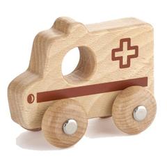 Natural Wooden Emergency Cars by Viga Viga Toys Toy Cars Ambulance at Little Earth Nest Eco Shop Geelong Online Store Australia