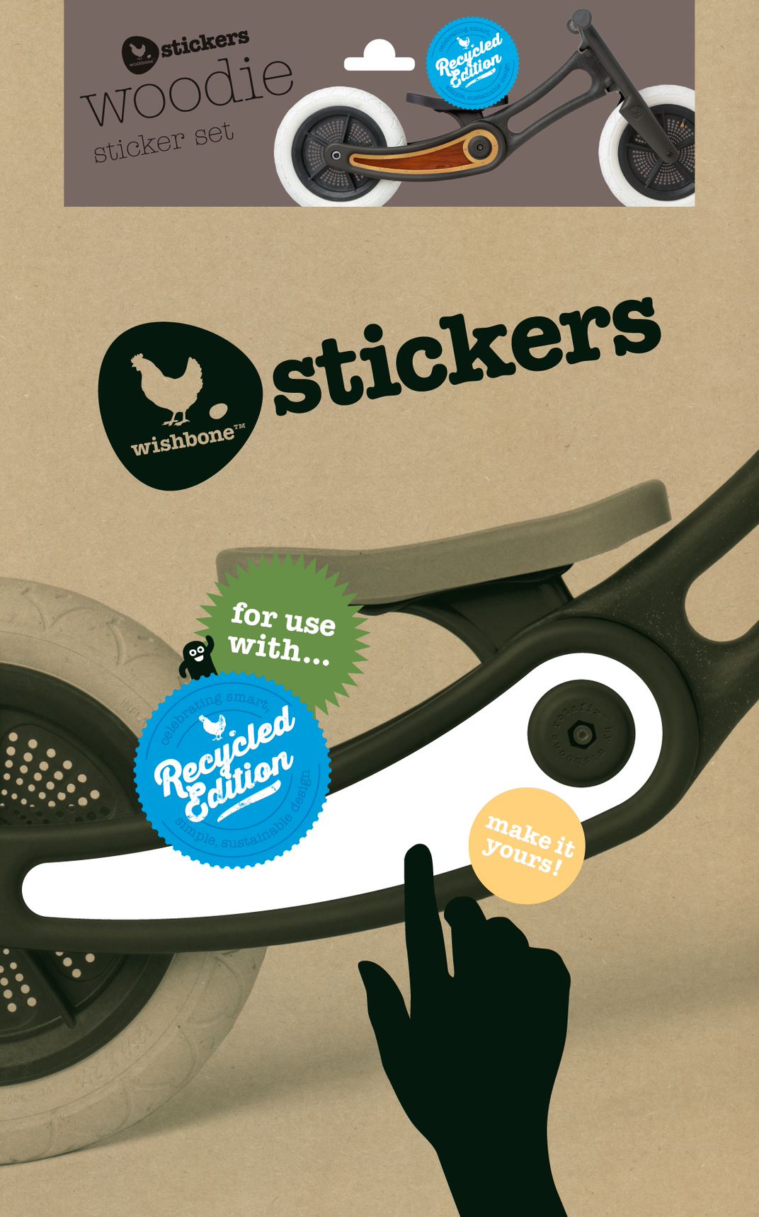 Wishbone Recycled Edition Sticker Kits Wishbone Australia Bicycle Accessories at Little Earth Nest Eco Shop Geelong Online Store Australia