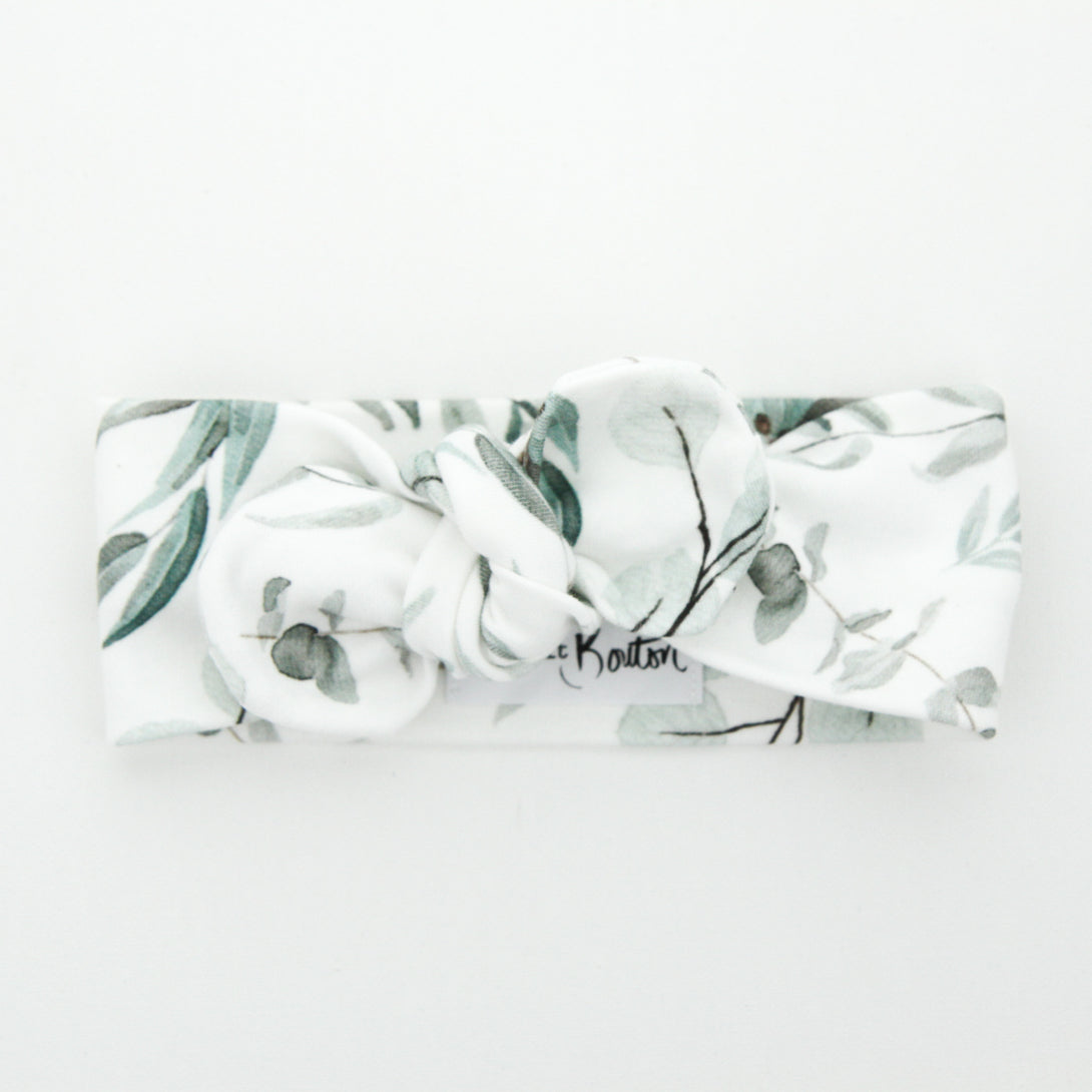 Le Petit Bouton Headband Le Petit Bouton Baby & Toddler Clothing Eucalyptus Love BK at Little Earth Nest Eco Shop Geelong Online Store Australia