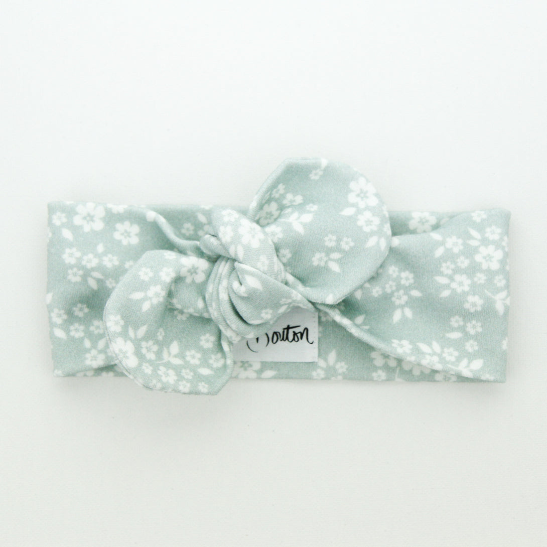Le Petit Bouton Headband Le Petit Bouton Baby & Toddler Clothing Mini Floral Sage TK at Little Earth Nest Eco Shop Geelong Online Store Australia