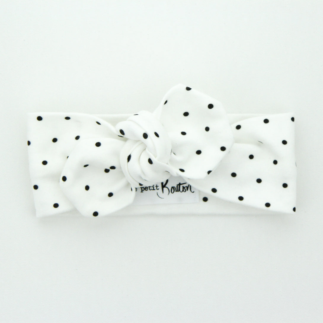 Le Petit Bouton Headband Le Petit Bouton Baby & Toddler Clothing Black Dot TK at Little Earth Nest Eco Shop Geelong Online Store Australia