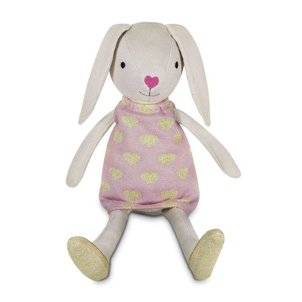 Apple Park Organic Cotton Knit Bunny Apple Park Organic Soft Toy Luella at Little Earth Nest Eco Shop