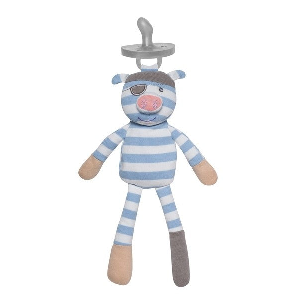 Apple Park Organic Mini Plush Toy with Dummy Holder Apple Park Organic Soft Toys Pirate Pig at Little Earth Nest Eco Shop