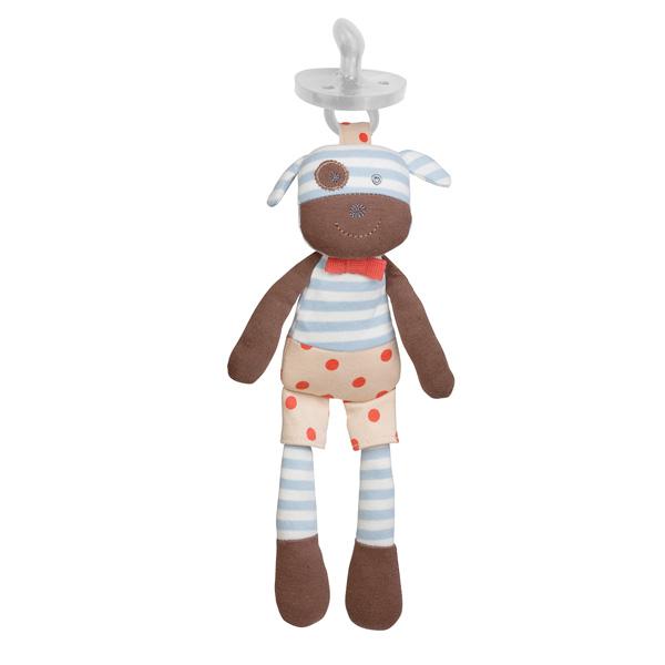 Apple Park Organic Mini Plush Toy with Dummy Holder Apple Park Organic Soft Toys Boxer Dog at Little Earth Nest Eco Shop Geelong Online Store Australia