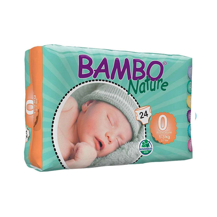 Bambo Eco Disposable Nappies Bambo Nature Nappies Size 0, 1-3kg / Pack of 24 at Little Earth Nest Eco Shop