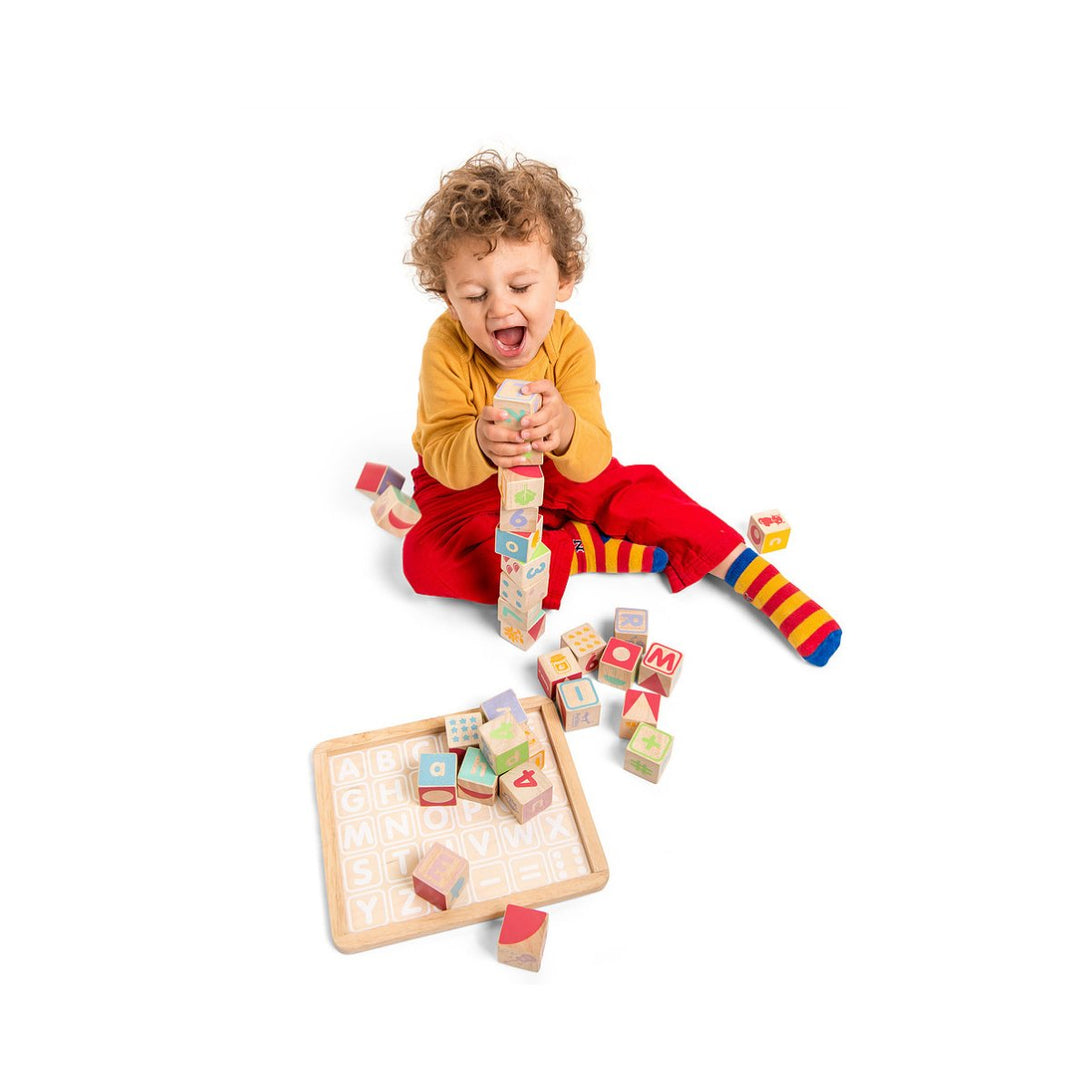 Le Toy Van ABC Wooden Blocks Le Toy Van Wooden Blocks at Little Earth Nest Eco Shop Geelong Online Store Australia