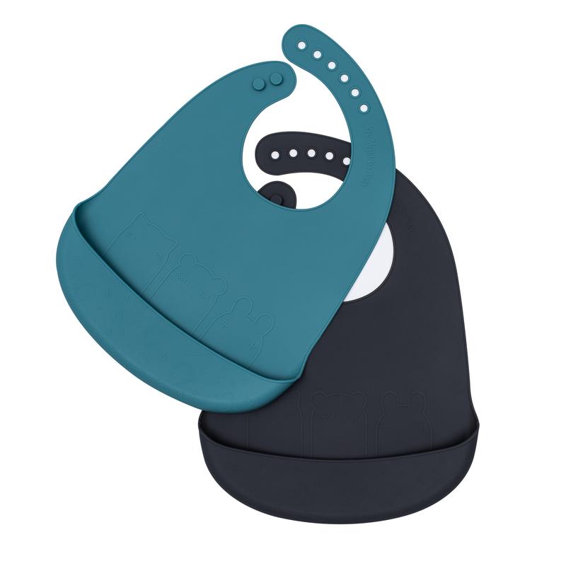 We Might Be Tiny Catchie Bibs We Might Be Tiny Bibs Blue Dusk + Charcoal at Little Earth Nest Eco Shop Geelong Online Store Australia