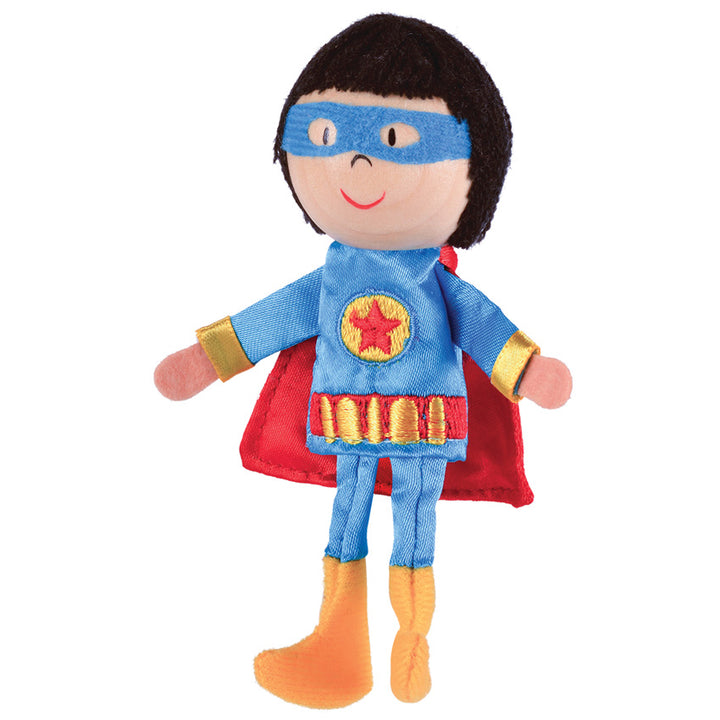 Boutique Finger Puppets Fiesta Crafts Toys Hero with Blue Mask at Little Earth Nest Eco Shop