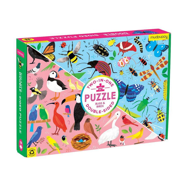 Mudpuppy 100 Piece Double Sided Puzzle Mudpuppy Puzzles Bugs & Birds at Little Earth Nest Eco Shop