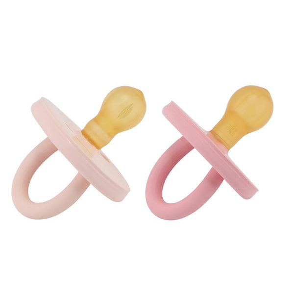 Bumi Bebe Natural Rubber Baby Dummies Little Earth Nest 0-3 Months / Pink and Rose at Little Earth Nest Eco Shop