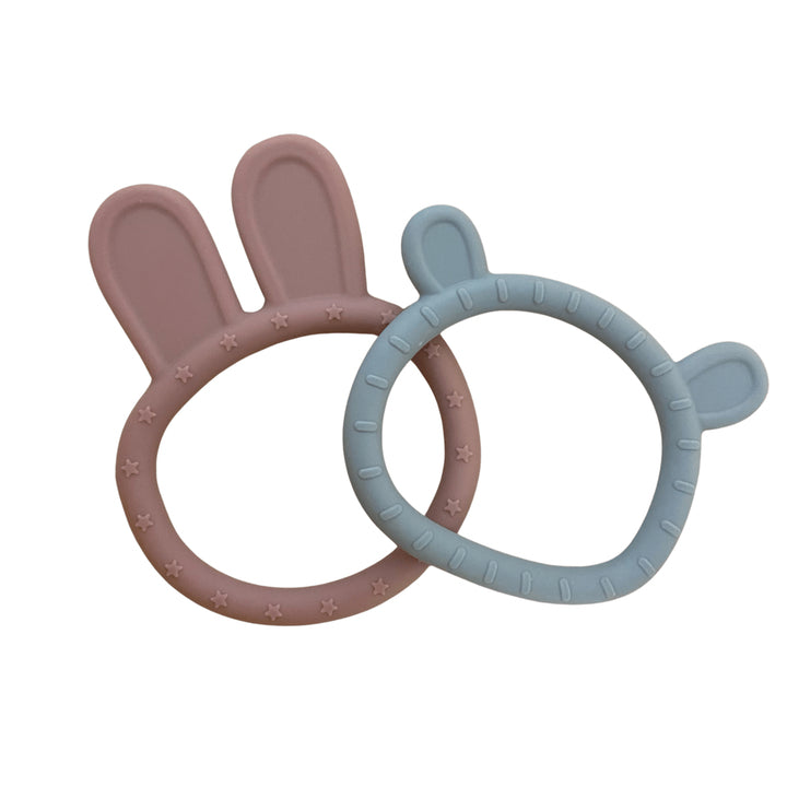Bunny or Bear Baby Teething Ring Toy Nature Bubz Dummies and Teethers at Little Earth Nest Eco Shop