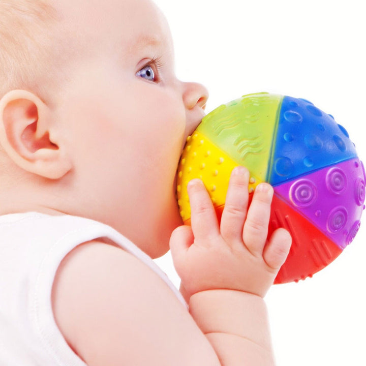 Natural Rubber Rainbow Sensory Ball Caaocho Baby Gifts at Little Earth Nest Eco Shop