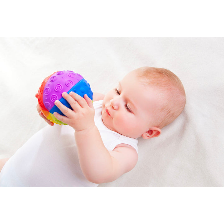 Natural Rubber Rainbow Sensory Ball Caaocho Baby Gifts at Little Earth Nest Eco Shop